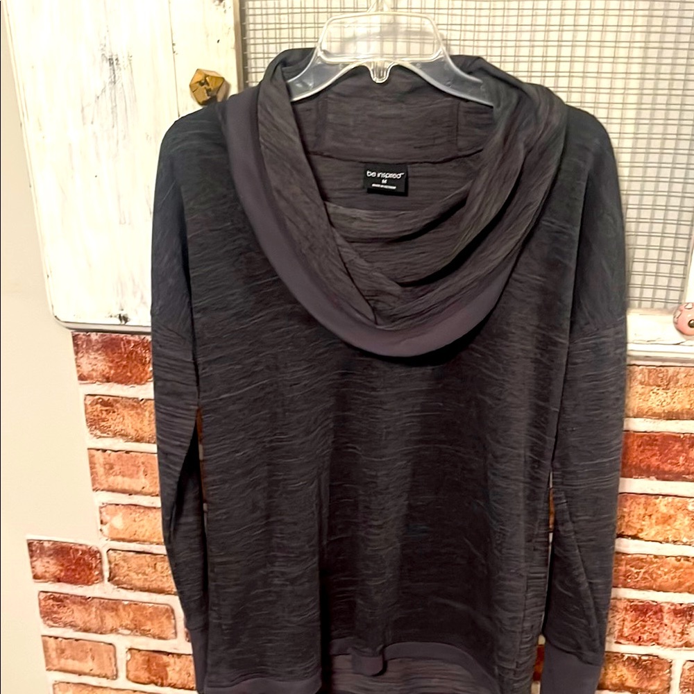 Be Inspired Women's Charcoal Cowl Neck Sweater